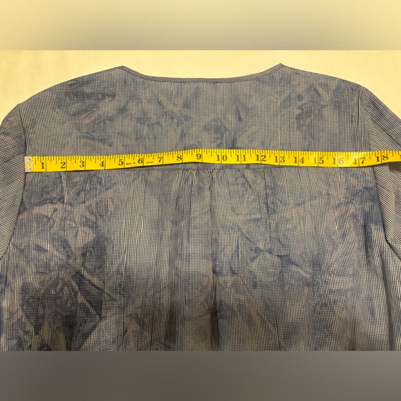 Ulla Popken NWT blue and white tunic with pewter colored accents, 16/18 - Picture 9 of 11